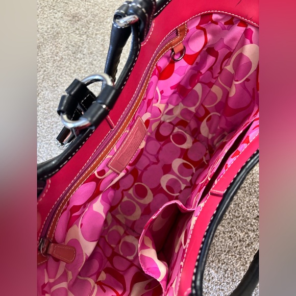 Vintage Coach Black and Tan Woven Tote Bag - Picture 3 of 14